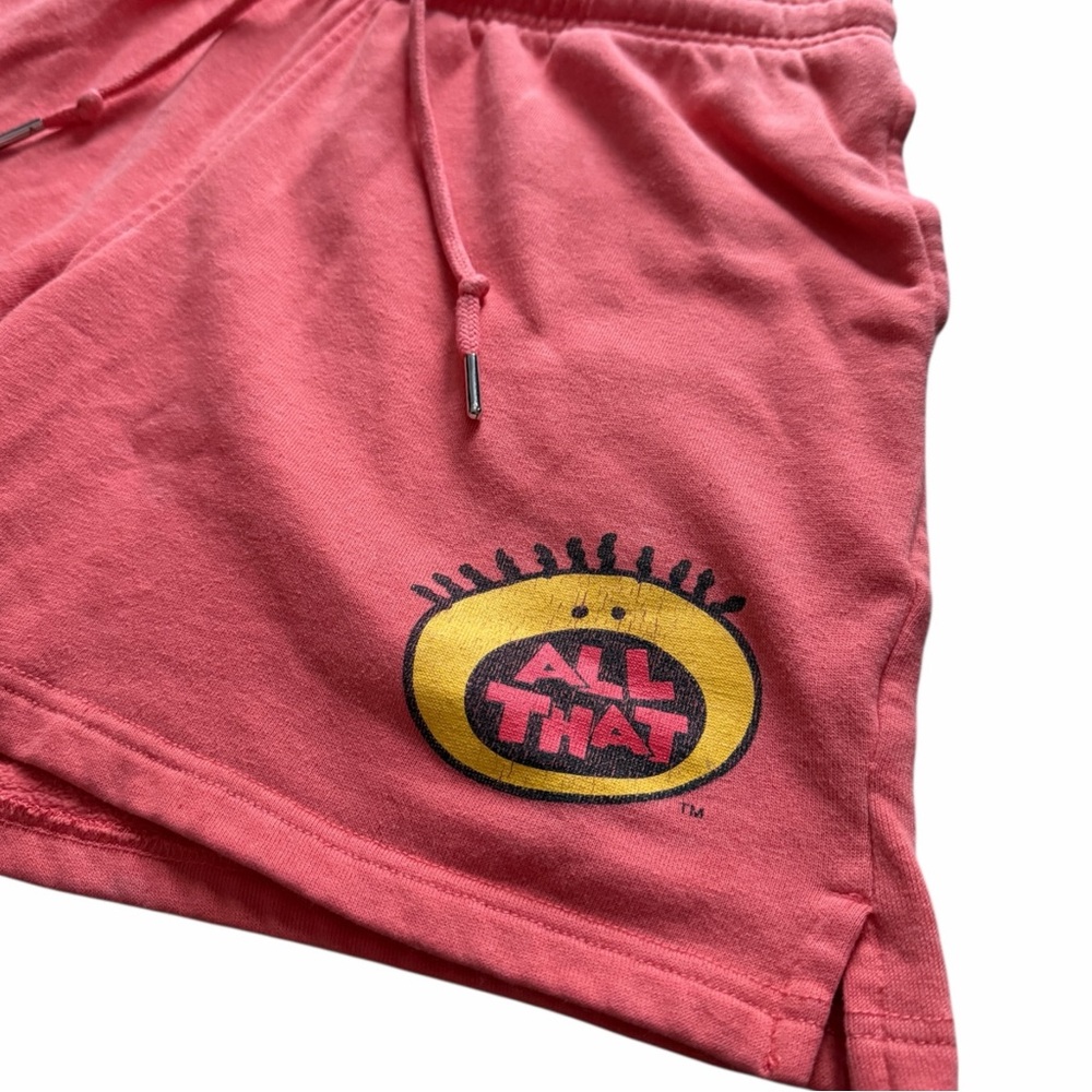 VTG Y2K Nickelodeon All That Sweat Shorts Orange W Logo Mens Size M - Picture 3 of 8